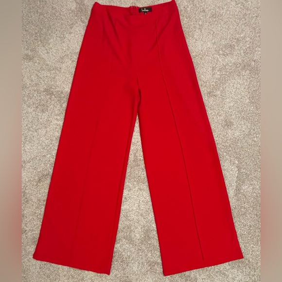 Lulus Red Wide Legged Dress Pants L - Picture 1 of 3